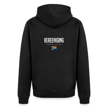 Vereeniging Südafrika - Unisex Premium Bio Zip Hoodie - Schwarz - Hinten - Nico (187cm)