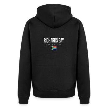 Richards Bay, Afrique du Sud - Veste à capuche bio Premium Unisexe - noir - Dos - Nico (187cm)