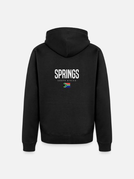 Springs Südafrika - Unisex Premium Bio Zip Hoodie - Schwarz