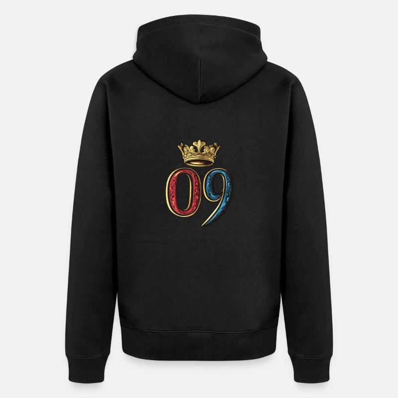 Couronne à 9 chiffres - Veste à capuche bio Premium Unisexe - noir
