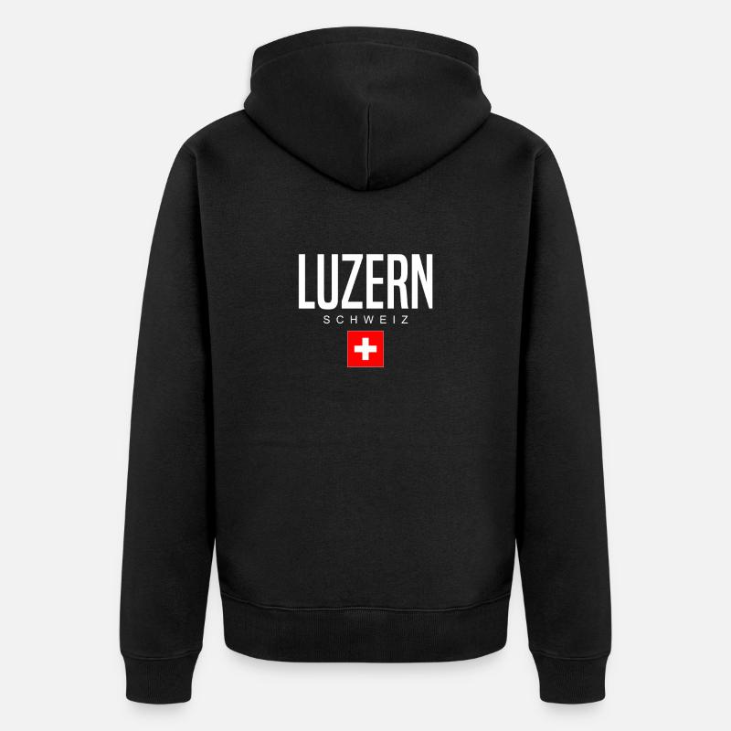 Lucerne, Suisse - Veste à capuche bio Premium Unisexe - noir