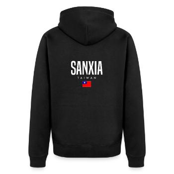 Sanxia, Taïwan - Veste à capuche bio Premium Unisexe - noir - Dos - Nico (187cm)