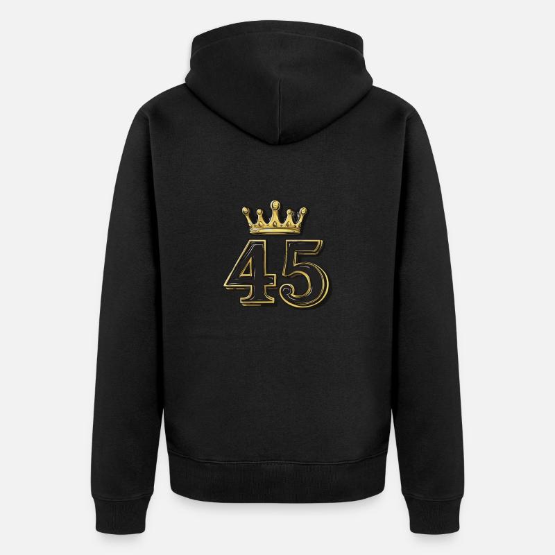 Couronne à 45 chiffres - Veste à capuche bio Premium Unisexe - noir