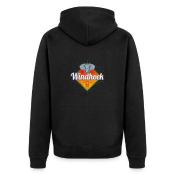 Windhoek Namibia Elephant Vintage Africa Souvenir - Unisex Premium Organic Zip Hoodie - black - Back - Nico (187cm)