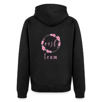 EVJF Cercle Fleurs Prénom Personnalisable - Veste à capuche bio Premium Unisexe - noir - Dos - Nico (187cm)
