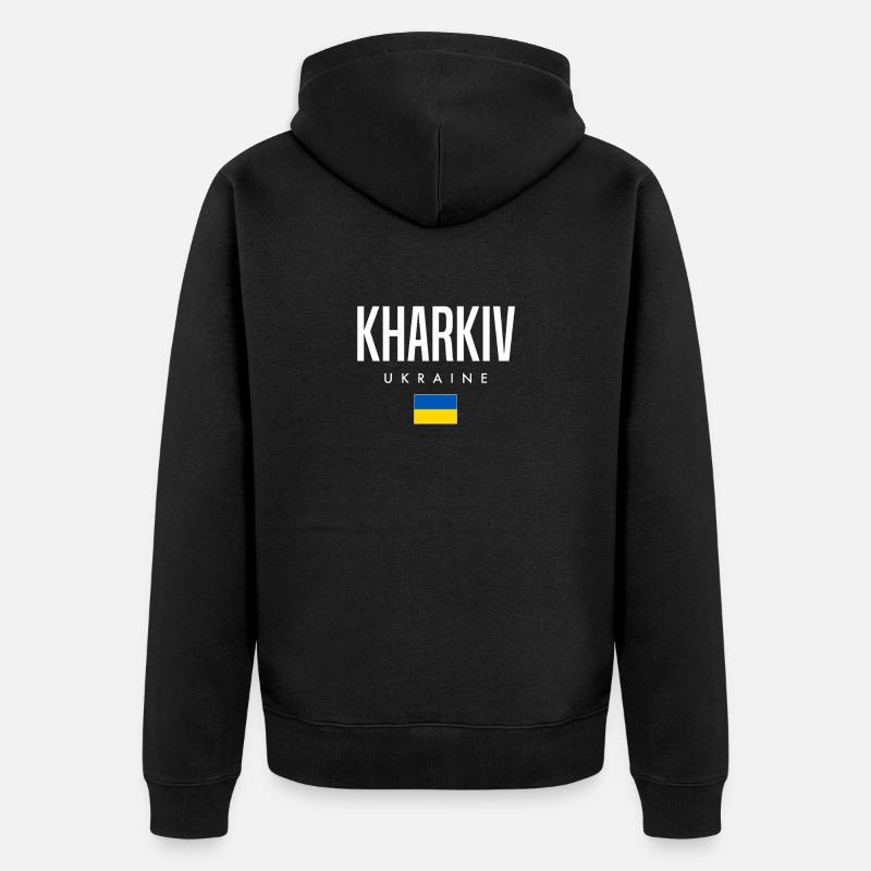 Kharkiv, Ukraine - Veste à capuche bio Premium Unisexe - noir
