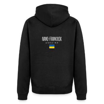 Ivano-Frankivsk, Ukraine - Veste à capuche bio Premium Unisexe - noir - Dos - Nico (187cm)