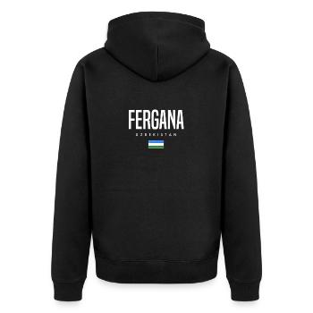 Fergana, Ouzbékistan - Veste à capuche bio Premium Unisexe - noir - Dos - Nico (187cm)