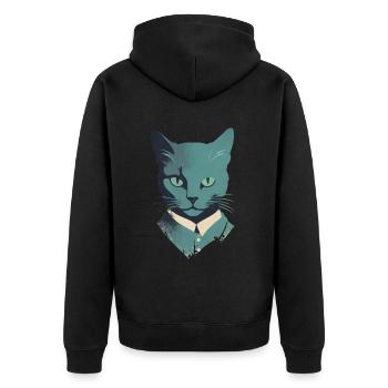 Costume de chat élégant : Art félin bleu - Veste à capuche bio Premium Unisexe - noir - Dos - Nico (187cm)