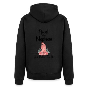 Aunt & Nephew Best Partners For Life Gift Funny - Veste à capuche bio Premium Unisexe - noir - Dos - Nico (187cm)