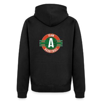 Basketball A Team Mannschaft Spieler Spiel Bball - Unisex Premium Bio Zip Hoodie - Schwarz - Hinten - Nico (187cm)