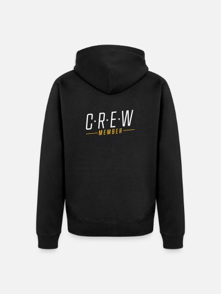 crew member - Unisex Premium Organic Zip Hoodie - black