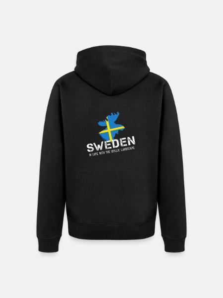 Sweden Sverige Swede - Unisex Premium Organic Zip Hoodie - black