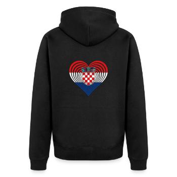 Kroatien - Unisex Premium Bio Zip Hoodie - Schwarz - Hinten - Nico (187cm)