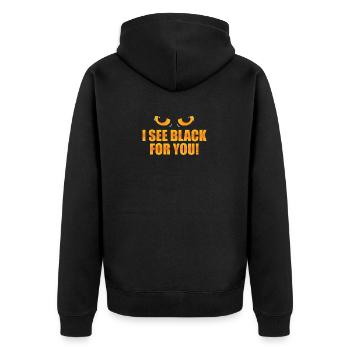 Lustiger Denglisch Spruch Denglisch Sprüche - Unisex Premium Bio Zip Hoodie - Schwarz - Hinten - Nico (187cm)