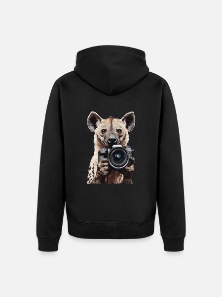 Hyäne - Unisex Premium Bio Zip Hoodie - Schwarz