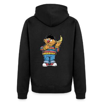 Sesame Street Ernie With Banana - Unisex Premium Organic Zip Hoodie - black - Back - Nico (187cm)