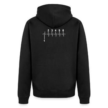 Motorcycle Speed - Unisex Premium Bio Zip Hoodie - Schwarz - Hinten - Nico (187cm)