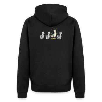 Erzieherin Kindergarten Abschied Dankeschön - Unisex Premium Bio Zip Hoodie - Schwarz - Hinten - Nico (187cm)