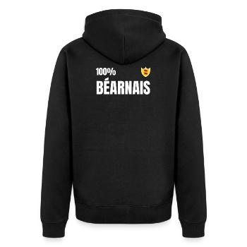 100% béarnais - cadeau t-shirt béarn - Veste à capuche bio Premium Unisexe - noir - Dos - Nico (187cm)