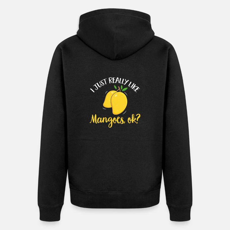 Mango Fruit Mango - Unisex Premium Organic Zip Hoodie - black