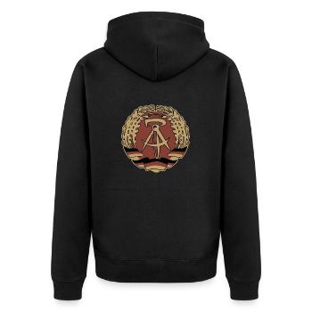 Armoiries de la RDA, Est, cadeau Ossi - Veste à capuche bio Premium Unisexe - noir - Dos - Nico (187cm)