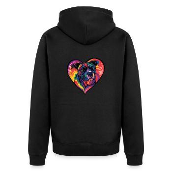 American Staffordshire Terrier Chien Cœur Amour Chien - Veste à capuche bio Premium Unisexe - noir - Dos - Nico (187cm)