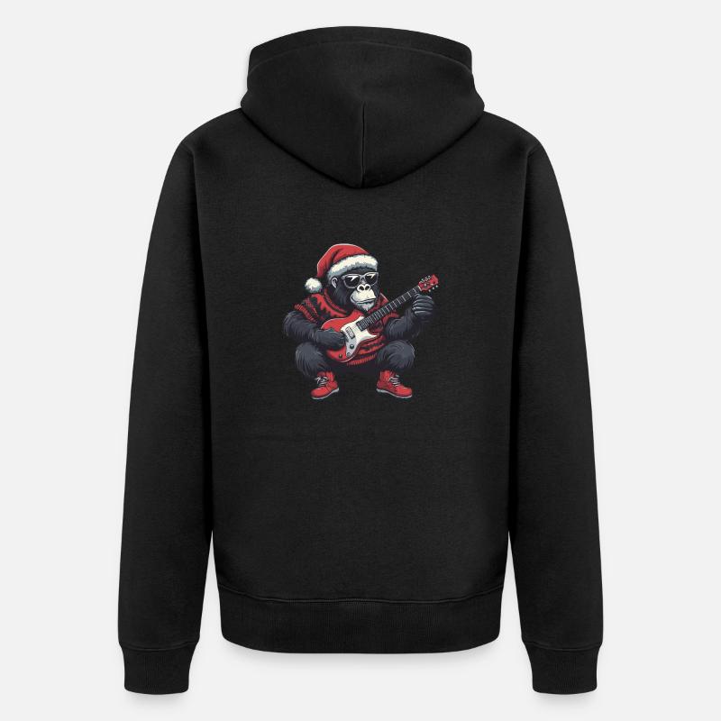 Guitare de Noël Gorilla - Veste à capuche bio Premium Unisexe - noir