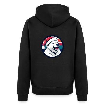 Polar Bear Christmas Animal - Unisex Premium Organic Zip Hoodie - black - Back - Nico (187cm)