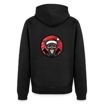Bat Christmas Animal - Unisex Premium Organic Zip Hoodie - black - Back - Nico (187cm)