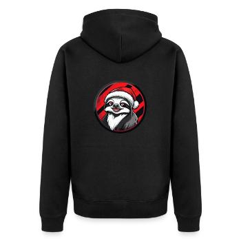 Animal de Noël paresseux - Veste à capuche bio Premium Unisexe - noir - Dos - Nico (187cm)
