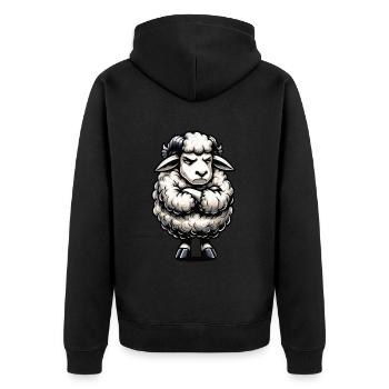 sheep sheep shepherd sheep farmer ram - Unisex Premium Organic Zip Hoodie - black - Back - Nico (187cm)
