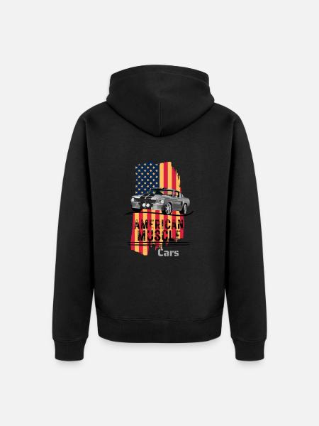 America - Unisex Premium Organic Zip Hoodie - black