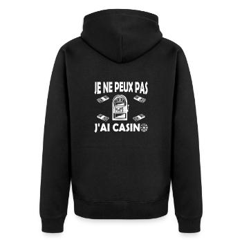 Je ne peux pas j'ai casino t-shirt jeux d'argent - Veste à capuche bio Premium Unisexe - noir - Dos - Nico (187cm)