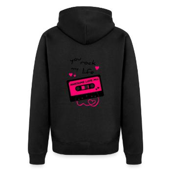 Love Mix Tape - Unisex Premium Organic Zip Hoodie - black - Back - Nico (187cm)