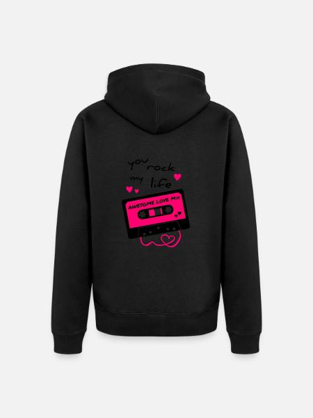 Love Mix Tape - Unisex Premium Organic Zip Hoodie - black