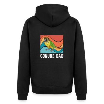 Molina Parakeet Parrot Bird Parakeet - Unisex Premium Organic Zip Hoodie - black - Back - Nico (187cm)