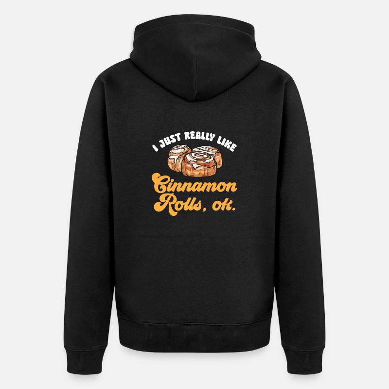 Cinnamon roll - Unisex Premium Organic Zip Hoodie - black