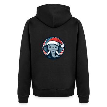 Éléphant Animal de Noël - Veste à capuche bio Premium Unisexe - noir - Dos - Nico (187cm)