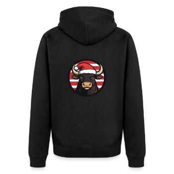 Taureau : Animal de Noël - Veste à capuche bio Premium Unisexe - noir - Dos - Nico (187cm)