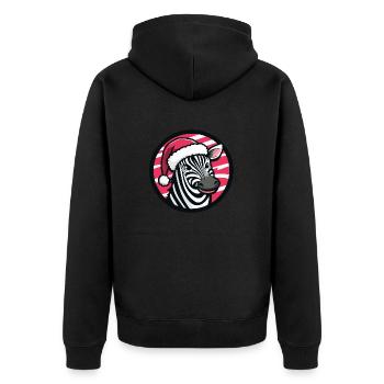Zebra Christmas Animal - Unisex Premium Organic Zip Hoodie - black - Back - Nico (187cm)