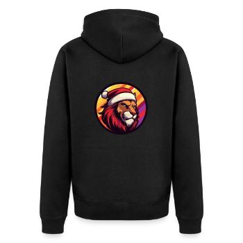 Lion Noël Animal - Veste à capuche bio Premium Unisexe - noir - Dos - Nico (187cm)