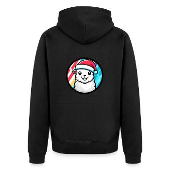 Alpaga Lama Animal de Noël - Veste à capuche bio Premium Unisexe - noir - Dos - Nico (187cm)