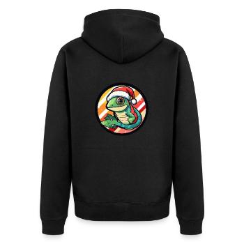 Animal de Noël caméléon - Veste à capuche bio Premium Unisexe - noir - Dos - Nico (187cm)