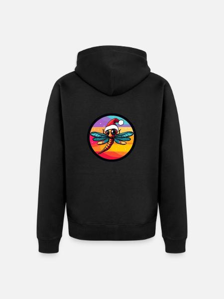 Dragonfly Christmas Animal - Unisex Premium Organic Zip Hoodie - black