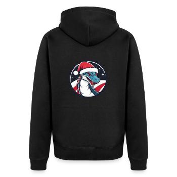 Animal de Noël dragon - Veste à capuche bio Premium Unisexe - noir - Dos - Nico (187cm)