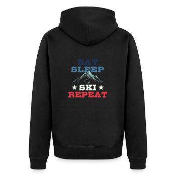 Eat Sleep Ski Repeat - Ski - Ski - Unisex Premium Organic Zip Hoodie - black - Back - Nico (187cm)