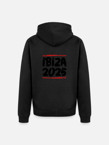 Ibiza 2025 Spruch - Unisex Premium Bio Zip Hoodie - Schwarz