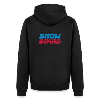 Snowboard - Unisex Premium Bio Zip Hoodie - Schwarz - Hinten - Nico (187cm)