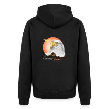 Adler - Unisex Premium Bio Zip Hoodie - Schwarz - Hinten - Nico (187cm)